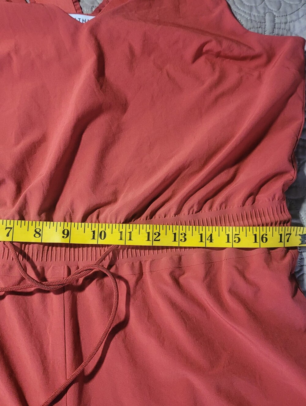 Athleta Savannah Jumpsuit V-Neck Wide Leg Featherweight Stretch Currant Size 12 - Picture 11 of 13